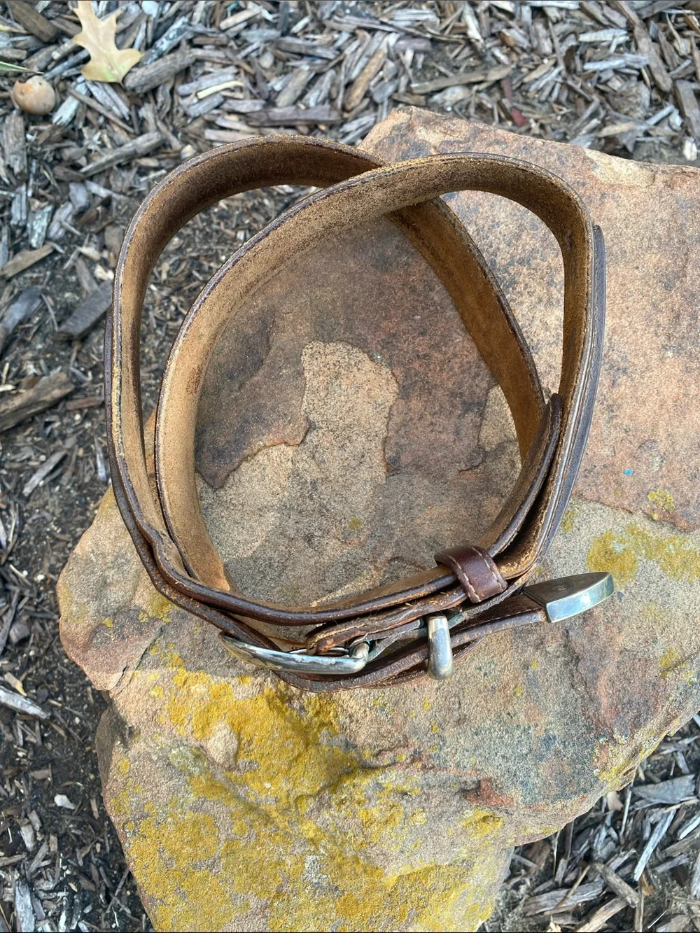 Unisex Brown Leather RANGER Belt with Solid Brass Buckle
